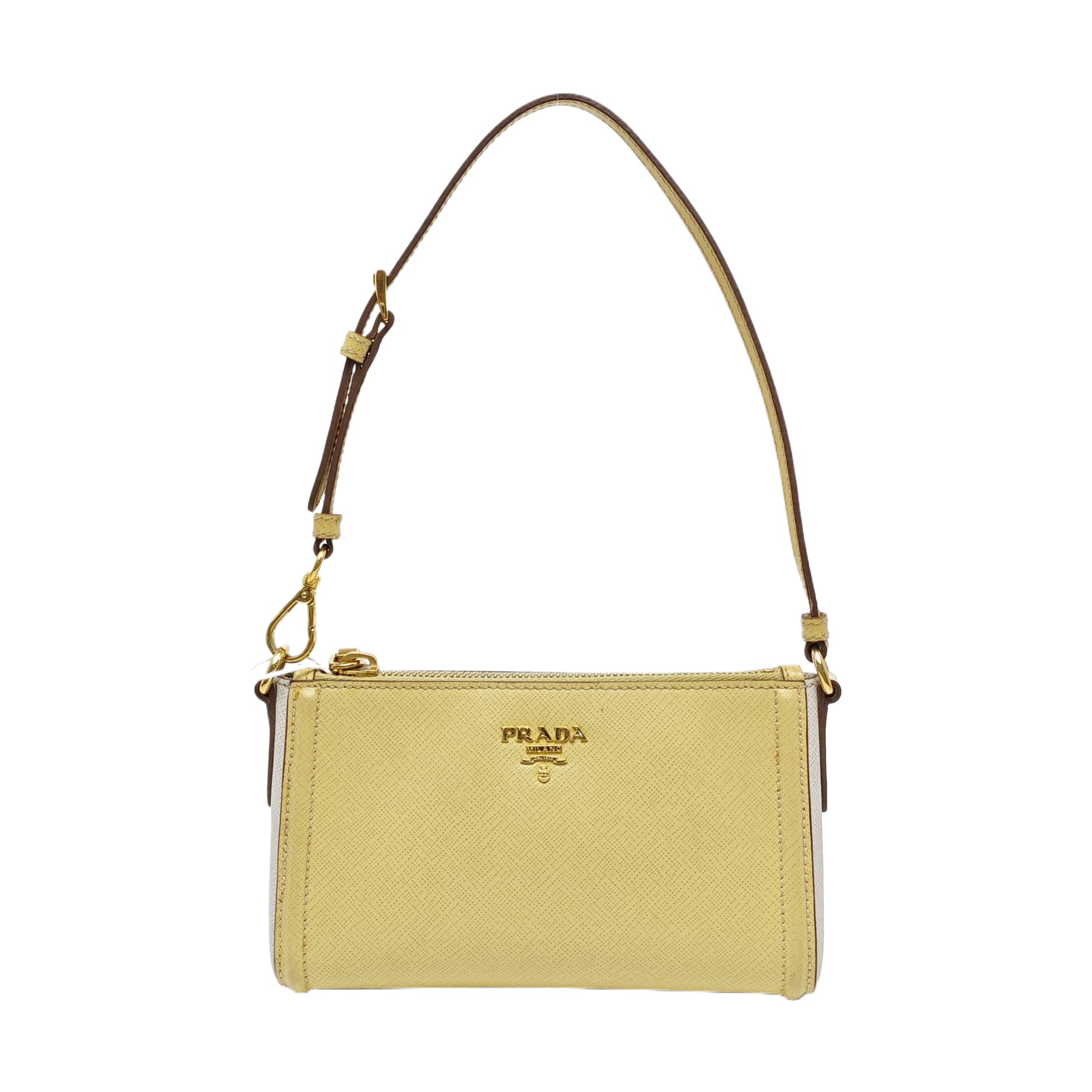 Saffiano Calfskin Top Handle Bag Yellow