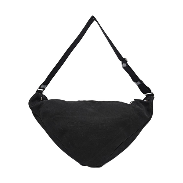 Authenticated pre-owned  Triangle Canvas Black - Shoulder Bag at Looply