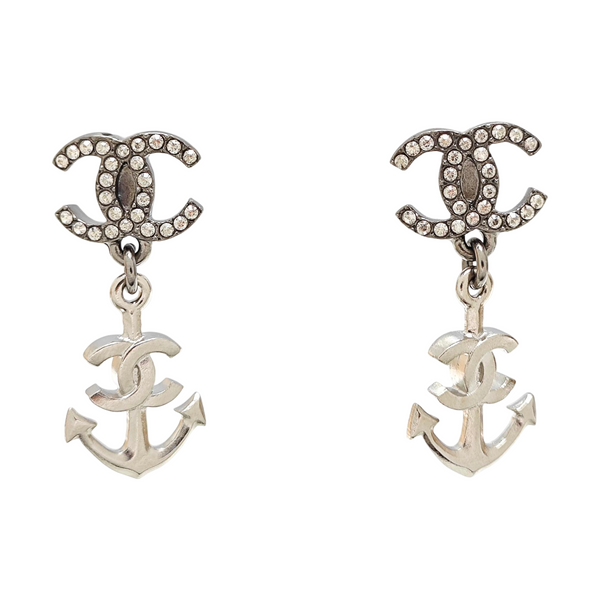 CC Logo Metal Silver Earrings