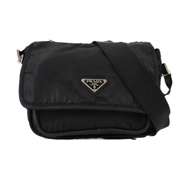 Nylon Shoulder Bag Black