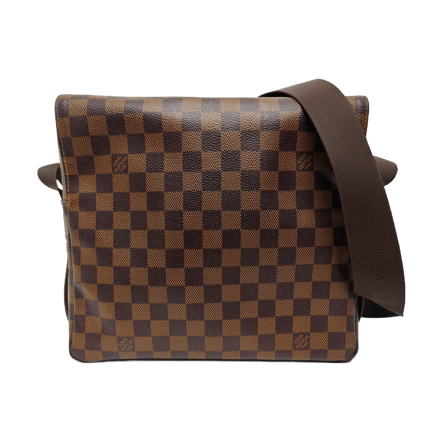 NAVIGLIO MM Damier Ebene Coated Canvas Brown