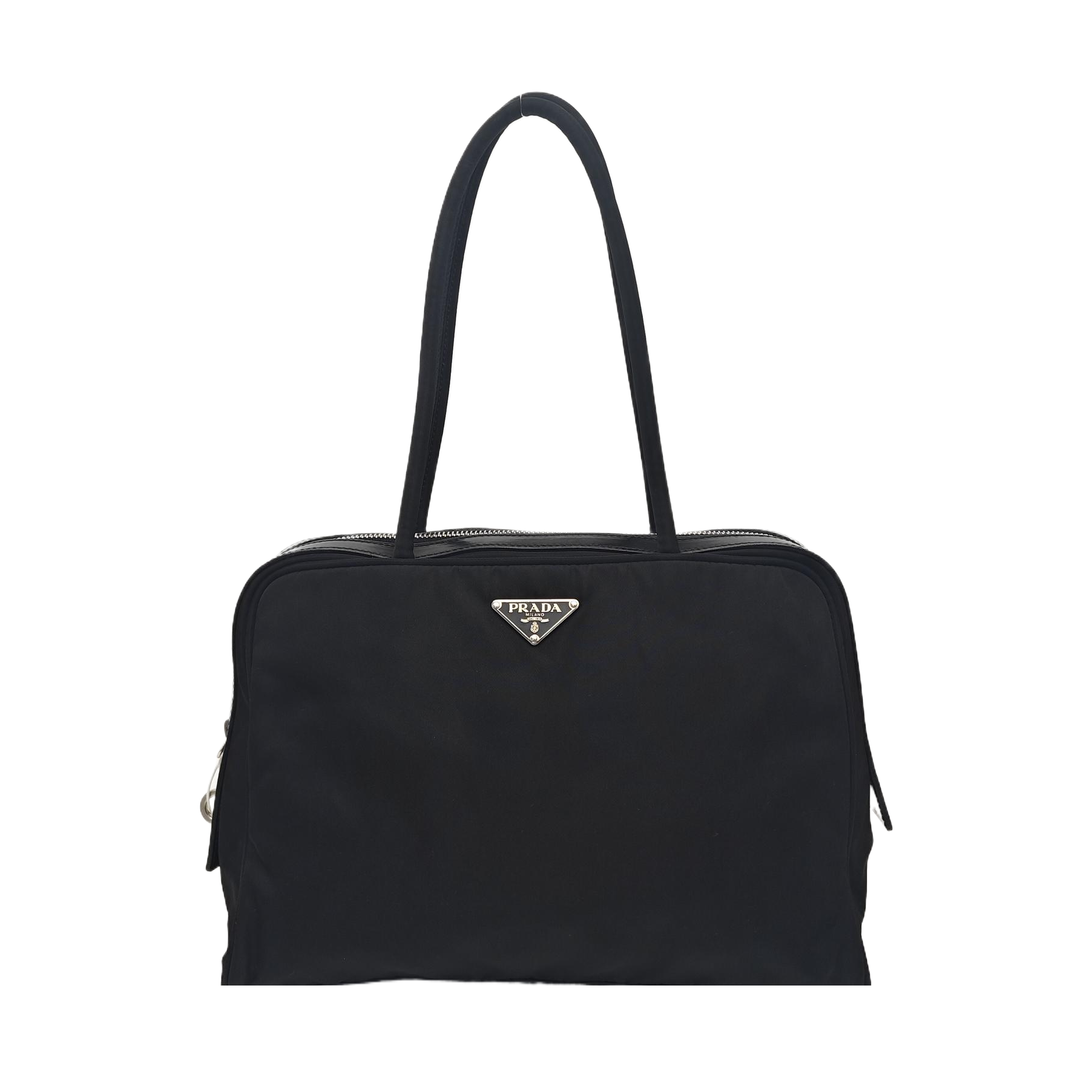Nylon Top Handle Bag Black