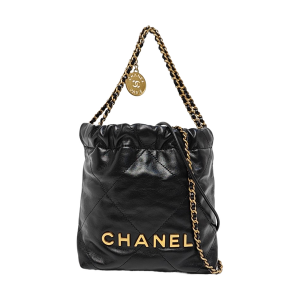 CHANEL 22 Mini Quilted Calfskin Black