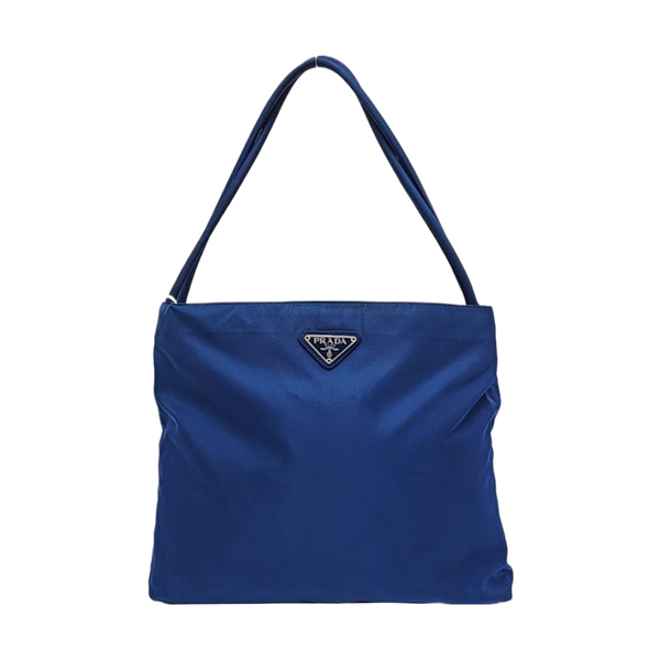 Nylon Top Handle Bag Blue