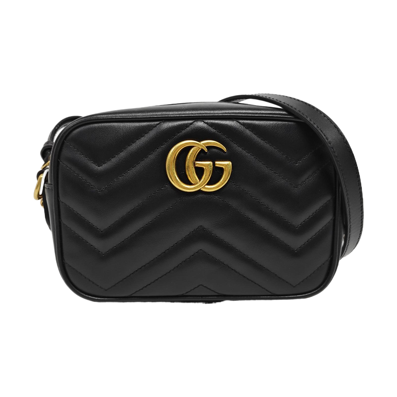 GG Marmont Mini Quilted Calfskin Black
