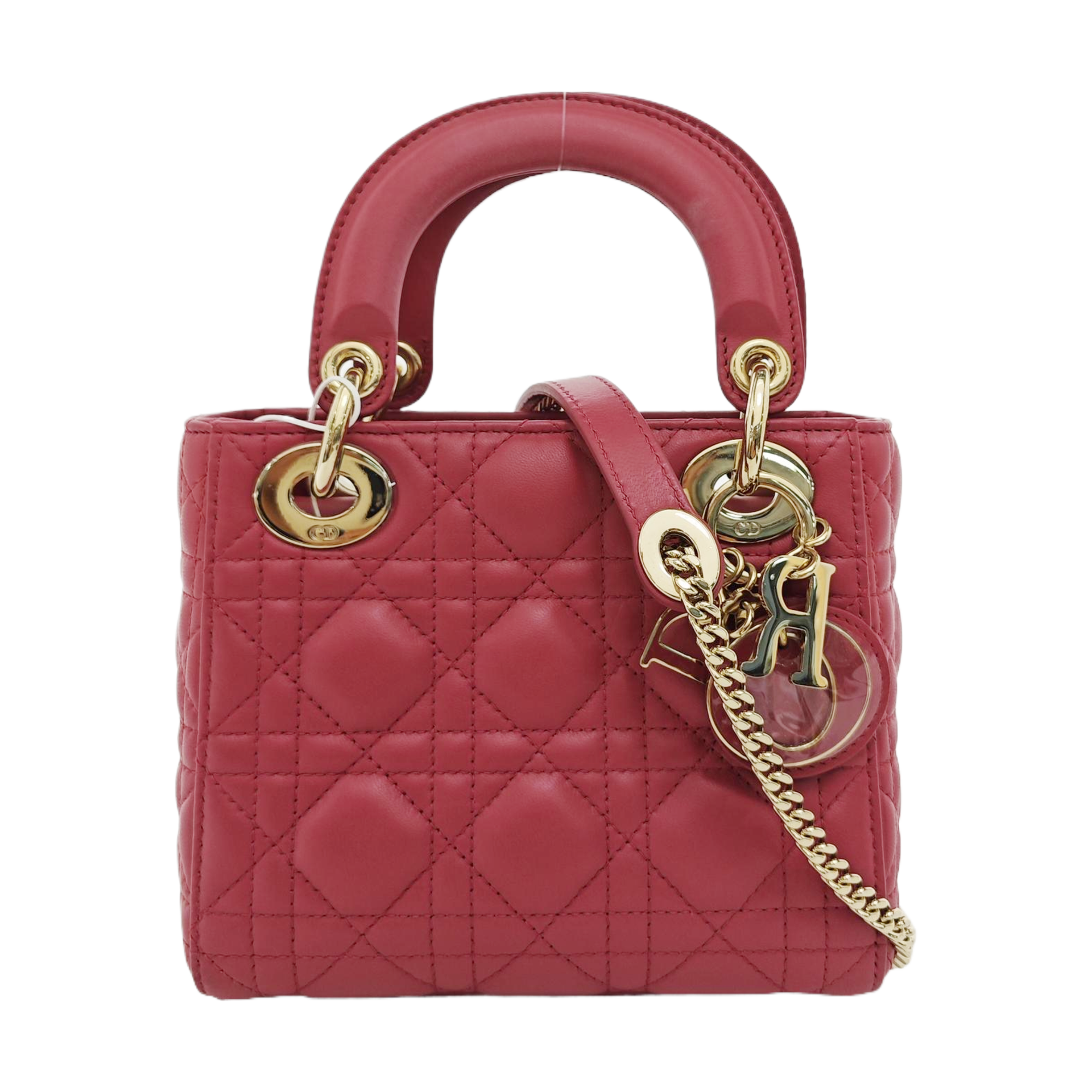 Lady Dior Mini Cannage Lambskin Red