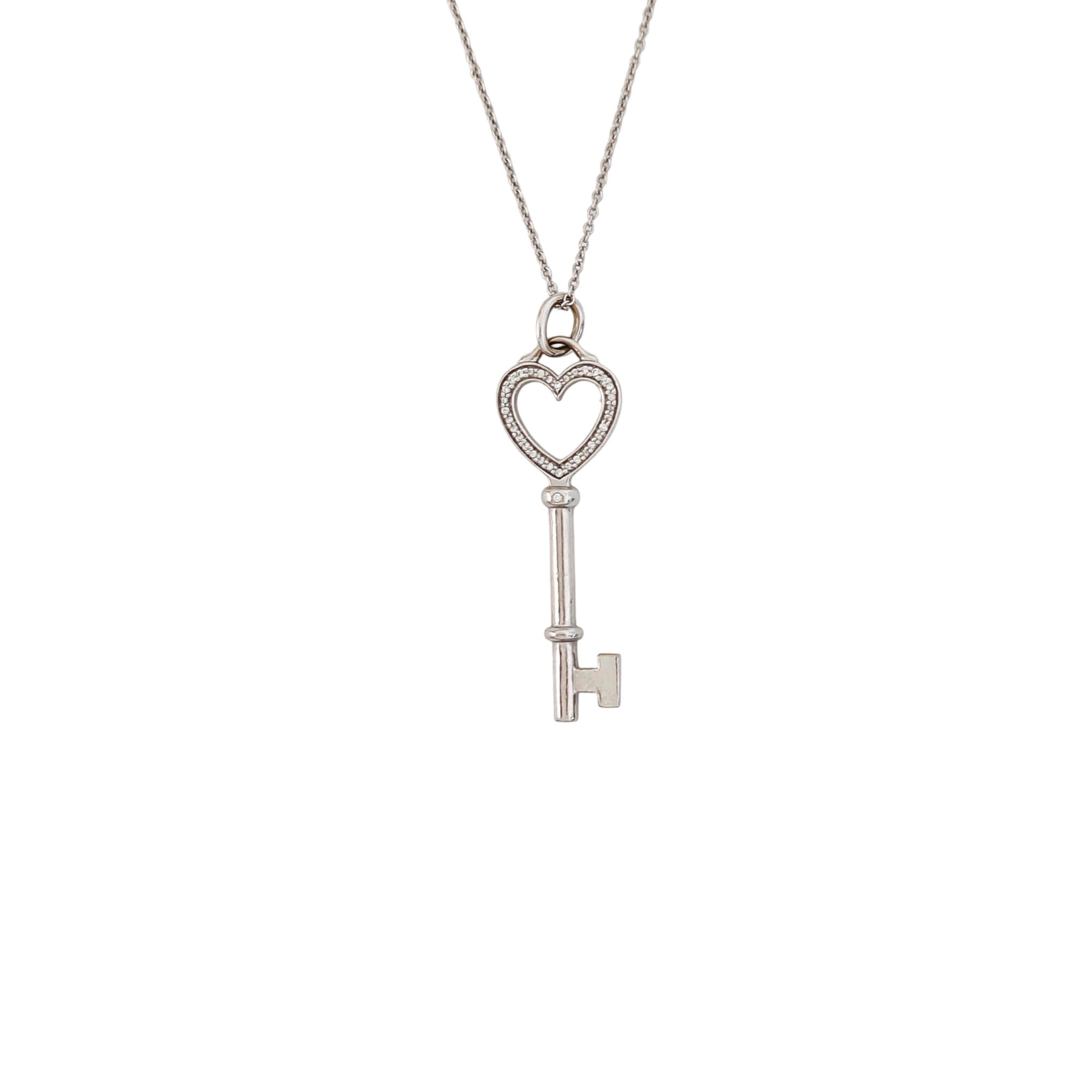 Tiffany Keys 18k White Gold Silver Necklace