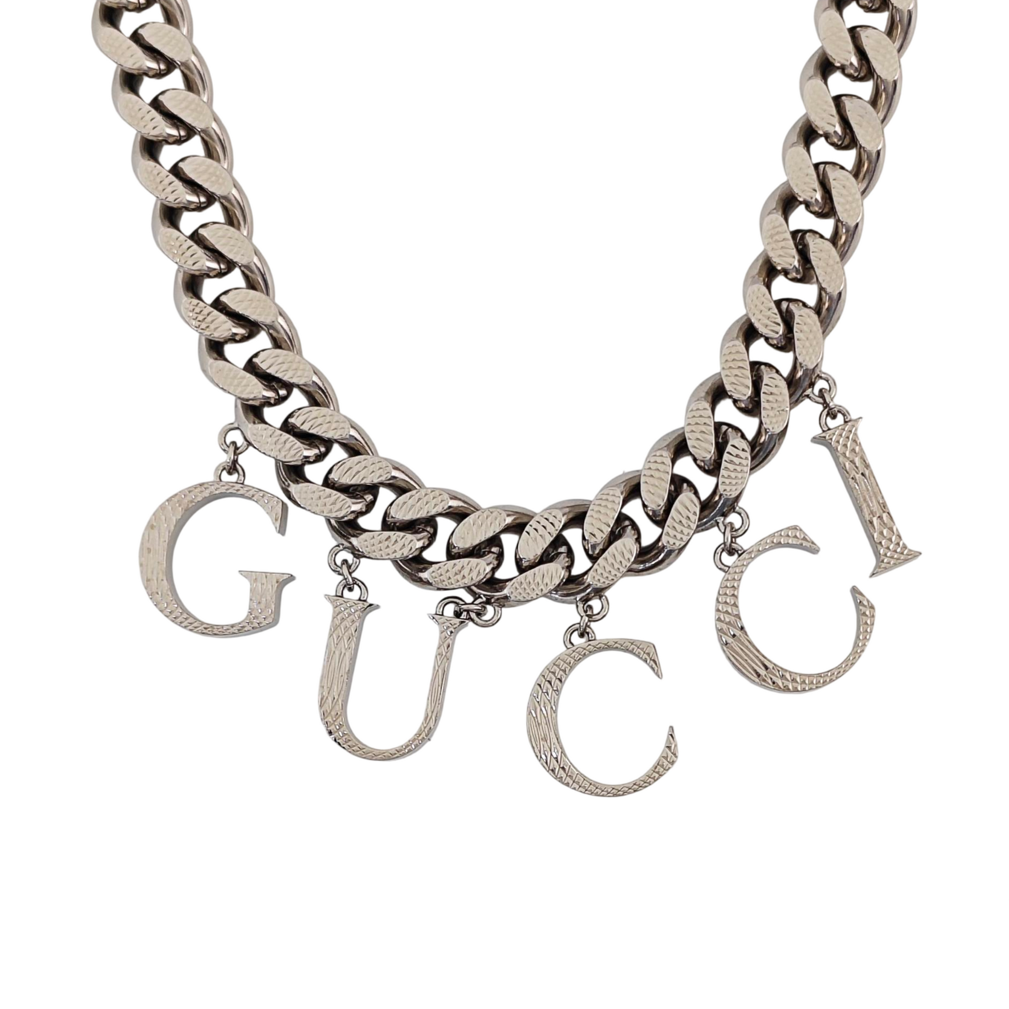 Interlocking G Metal Silver Necklace
