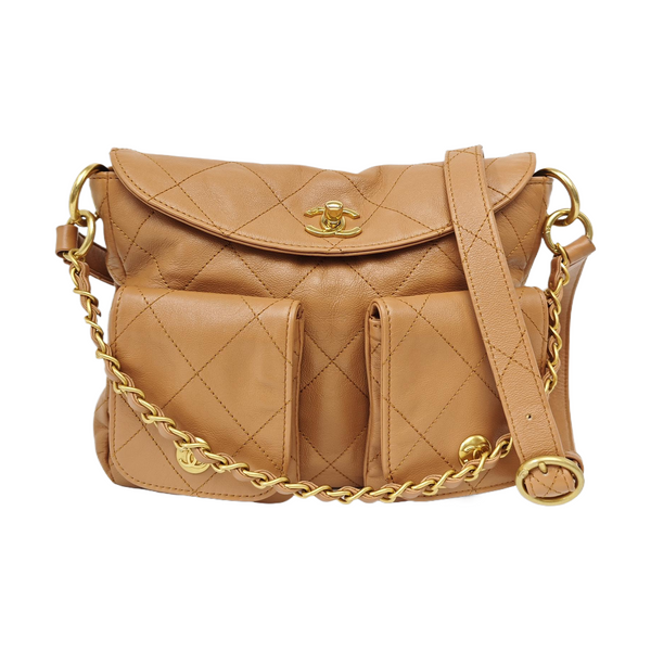 Suppletwins Small Quilted Calfskin Brown