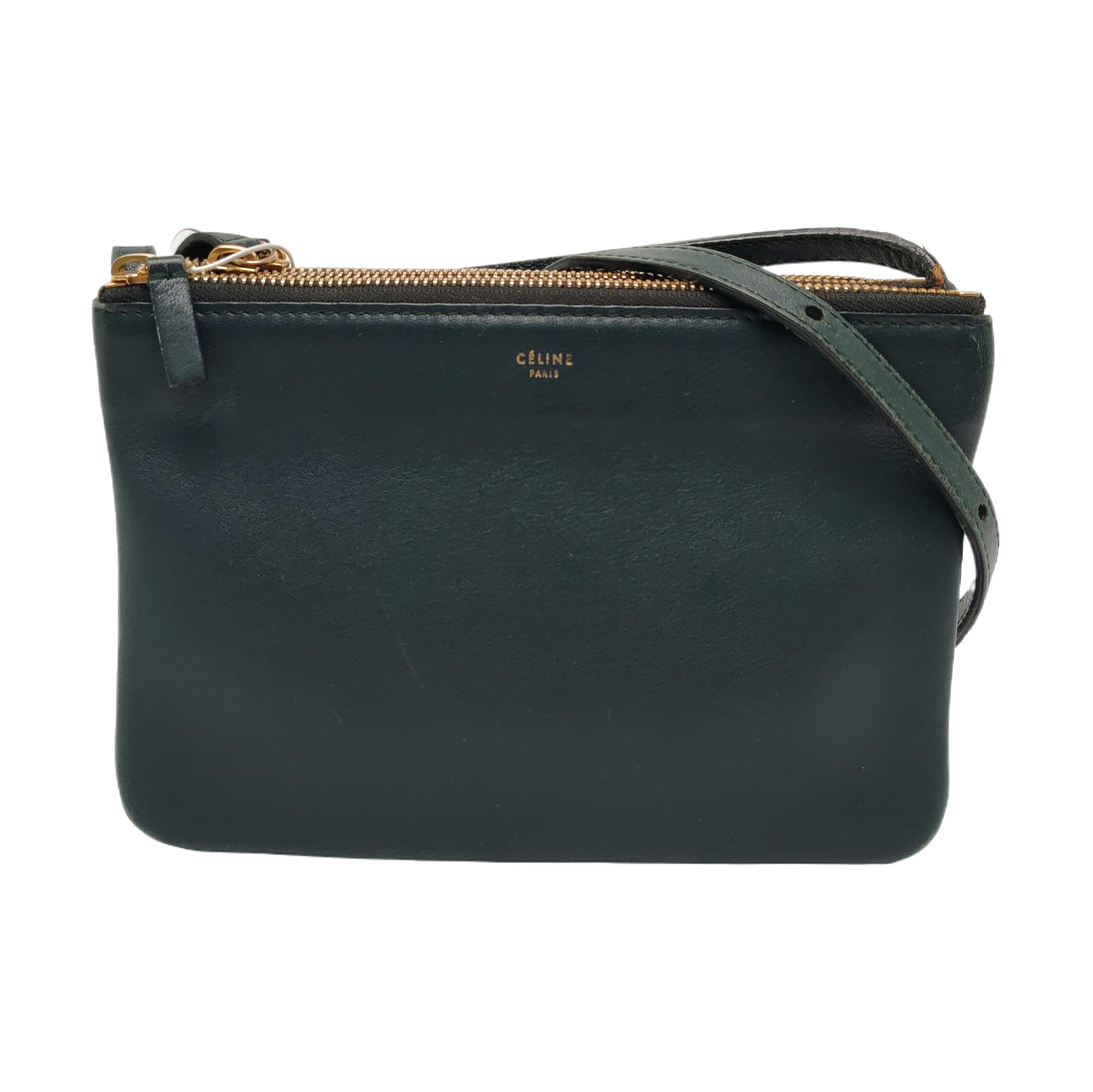 Authenticated pre-owned  TRIO Small Lambskin Green - Shoulder Bag at Looply
