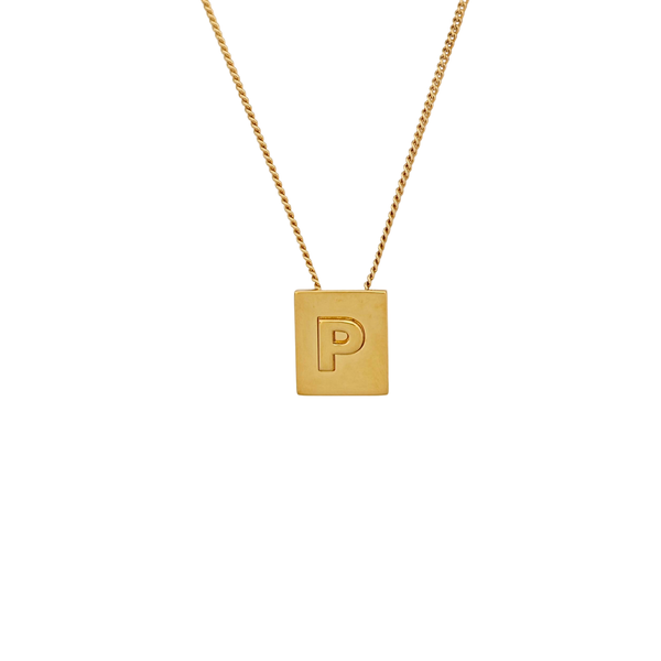 ALPHABET Brass Gold Necklace