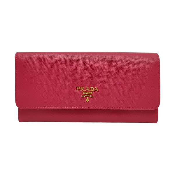 Fold Wallet Saffiano Calfskin Red Wallet