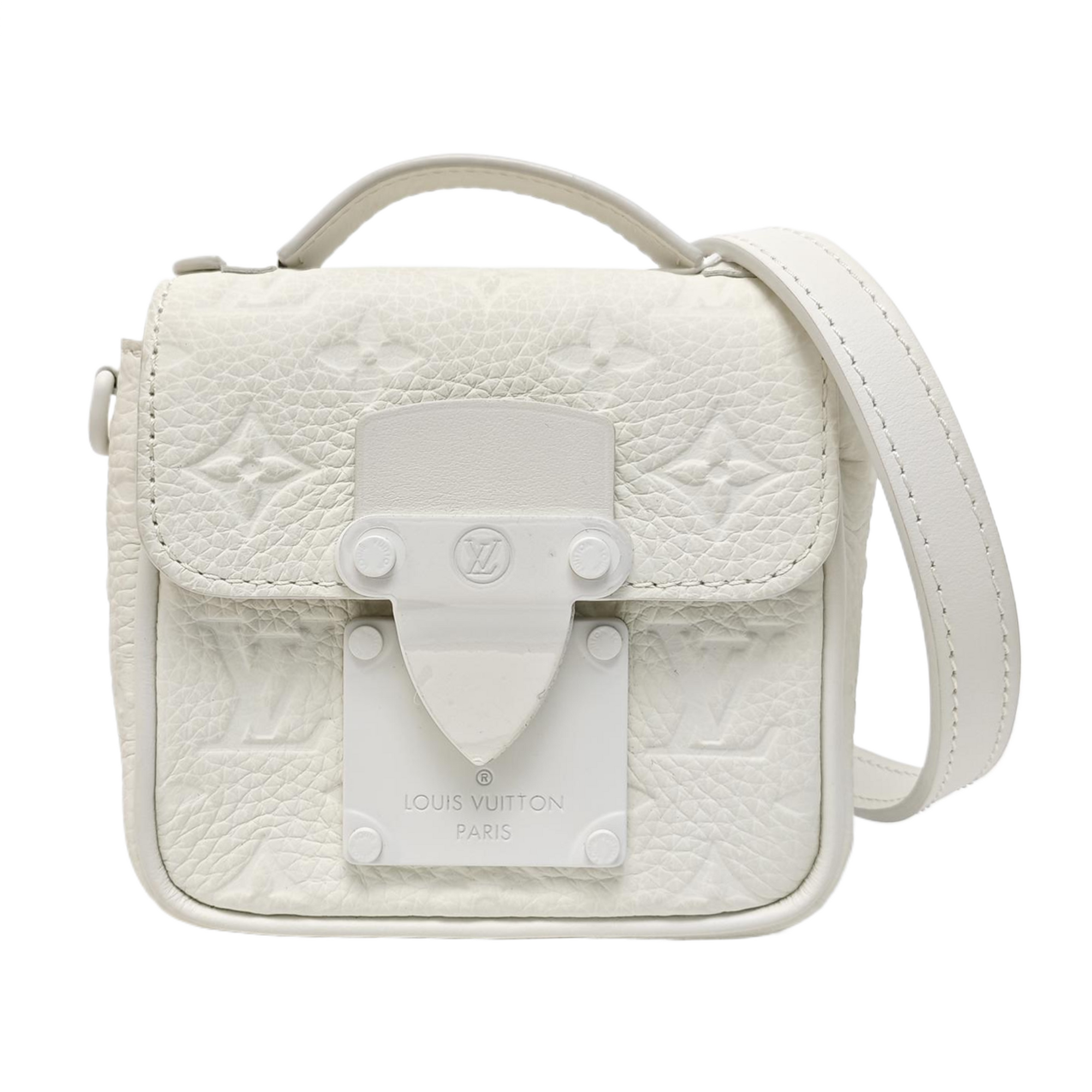 S LOCK Monogram Calfskin White