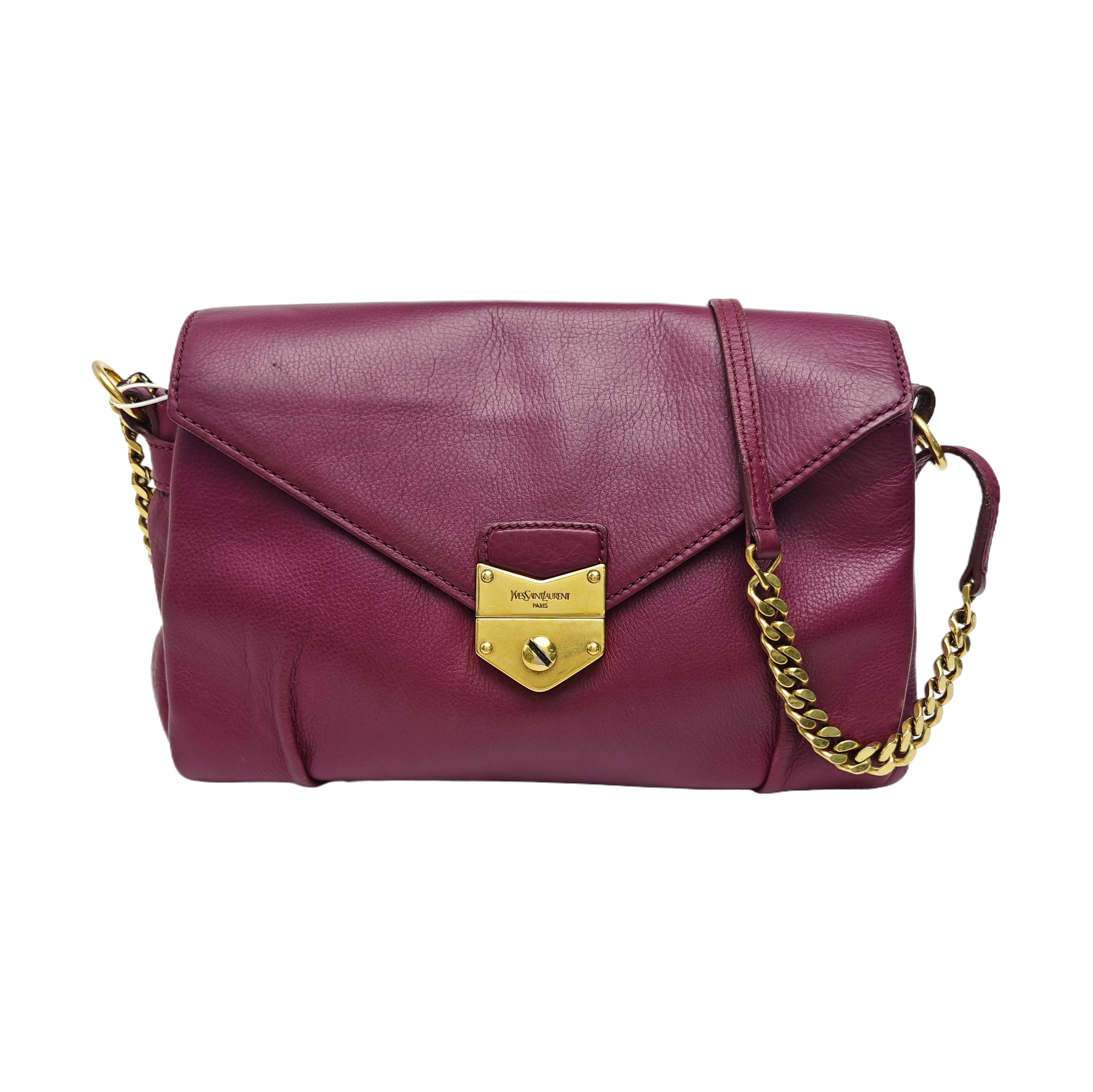 Calfskin Shoulder Bag Purple