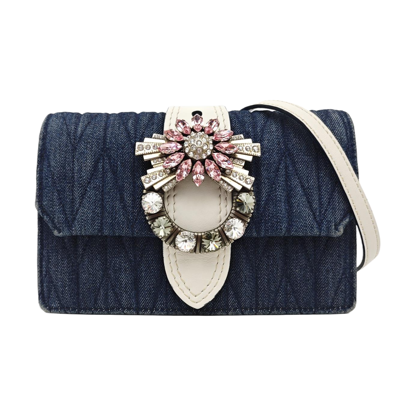 Miu Lady Quilted Canvas Blue
