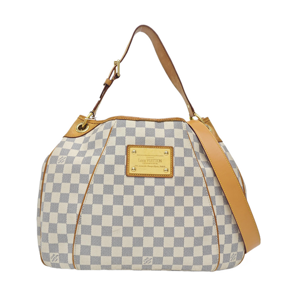 GALLIERA PM Damier Azur Coated Canvas White