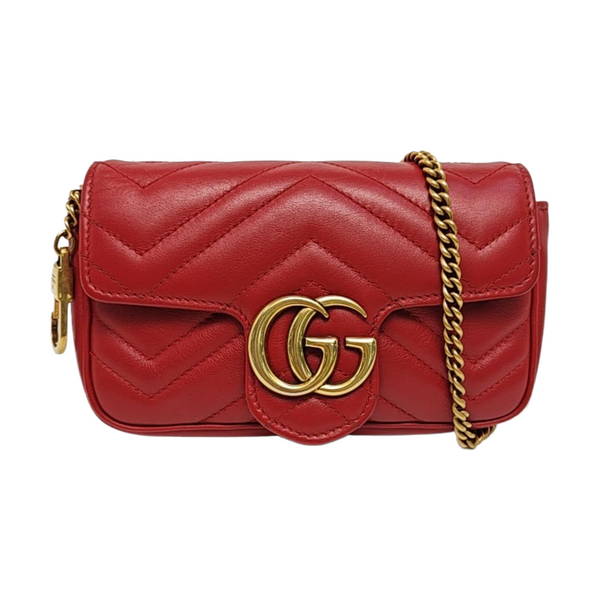 GG Marmont Mini Quilted Calfskin Red