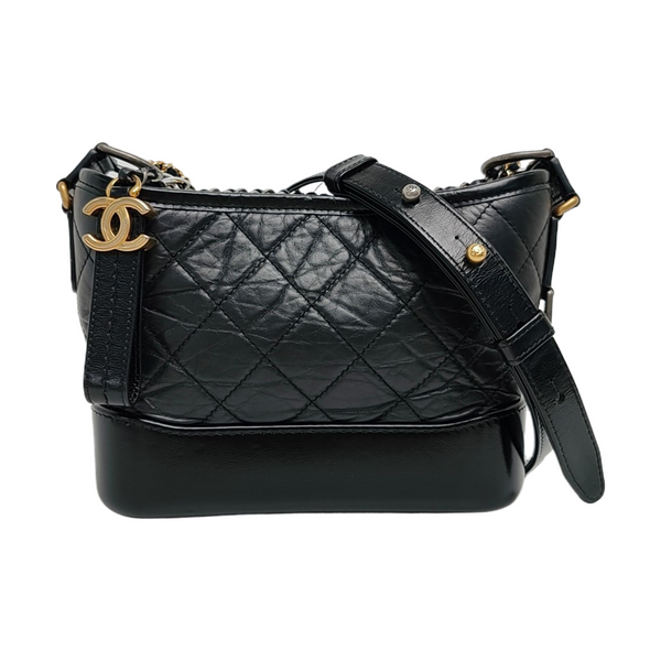 GABRIELLE Small Quilted Calfskin Black