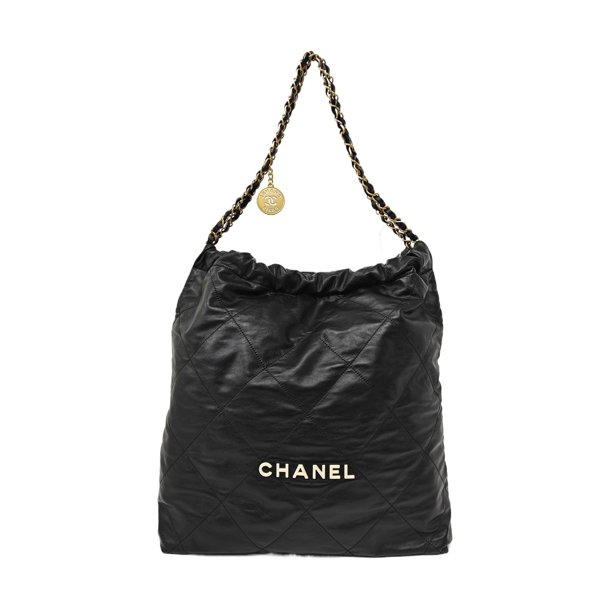 CHANEL 22 Medium Quilted Calfskin Black