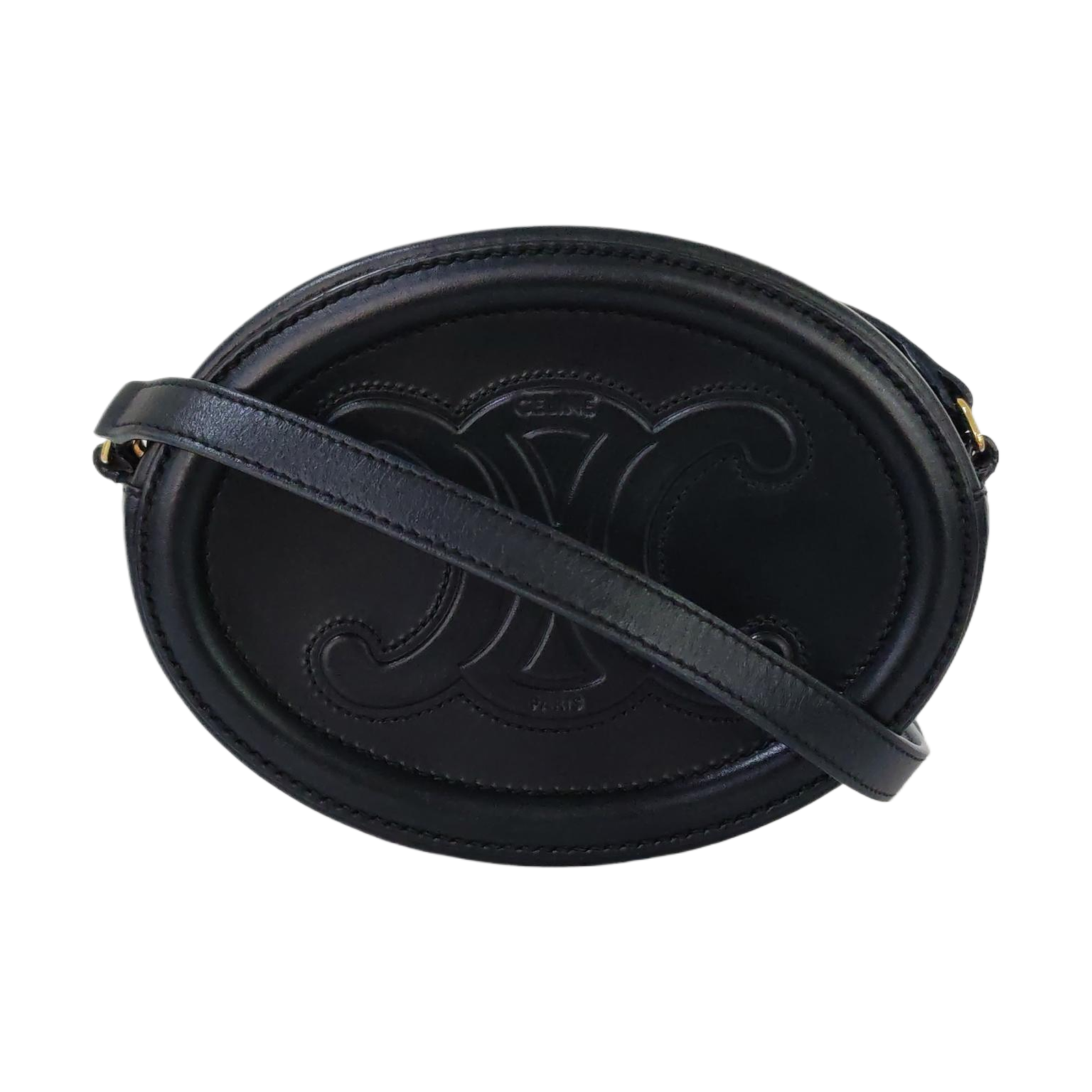 Authenticated pre-owned  TRIOMPHE Calfskin Black - Crossbody Bag at Looply