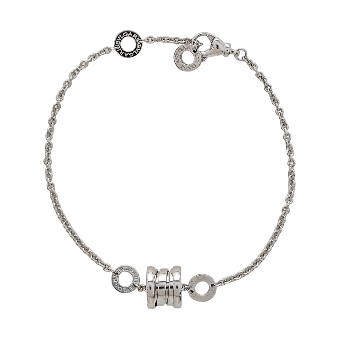 B.ZERO1 18k White Gold Silver Bracelet