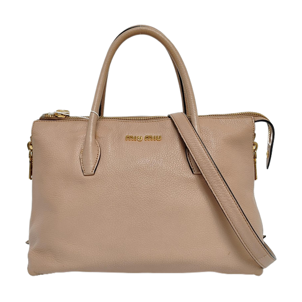 Calfskin Shoulder Bag Beige