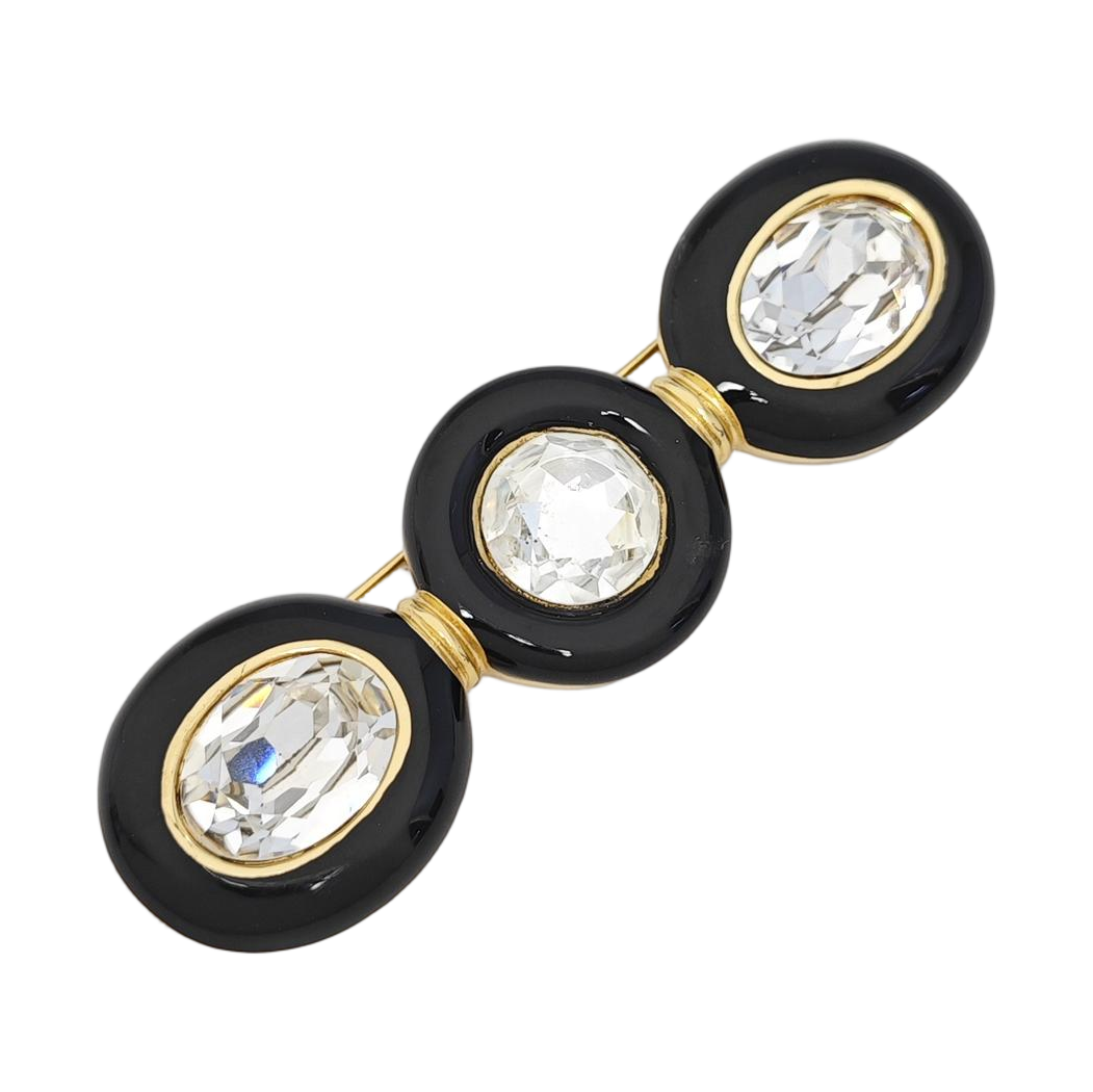 Metal Black Brooch