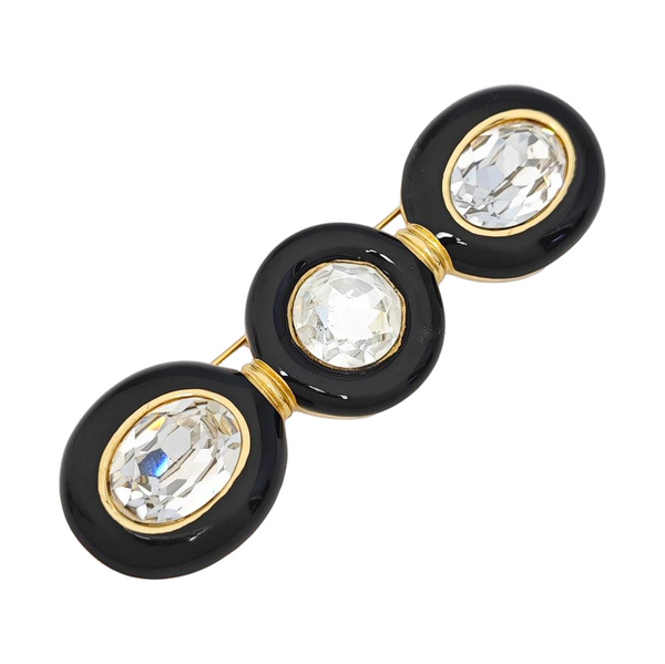 Metal Black Brooch
