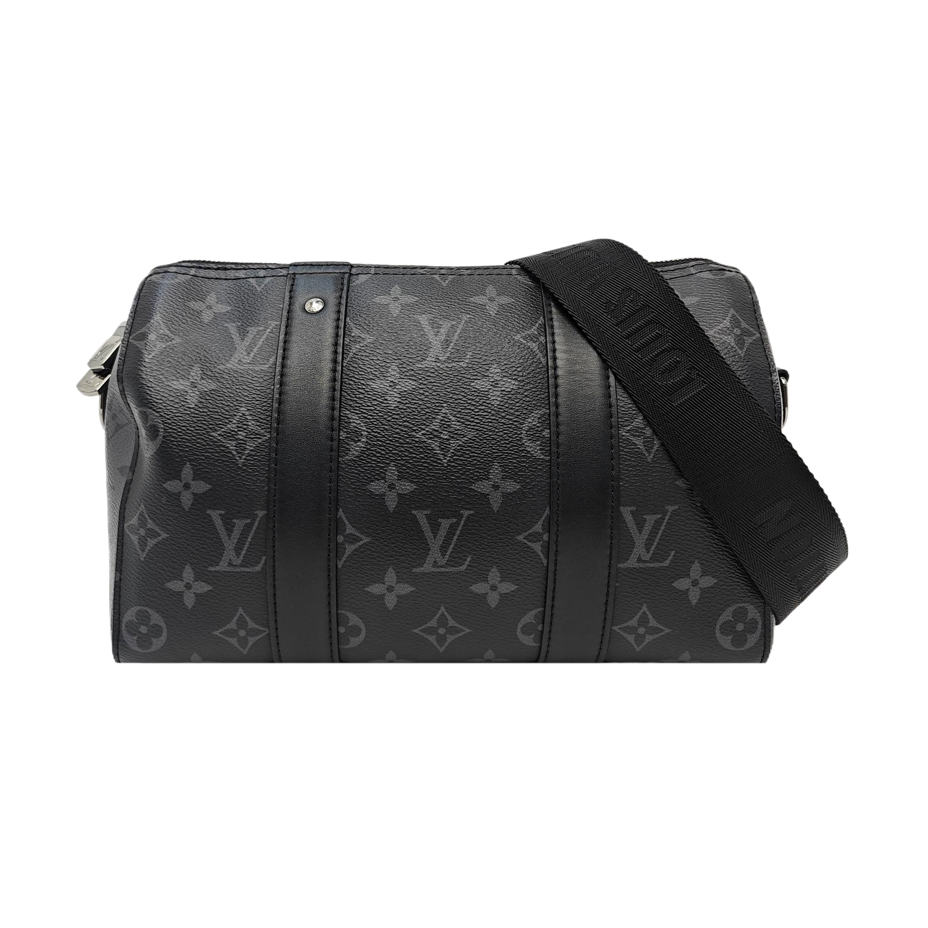KEEPALL 25 Monogram Coated Canvas Black