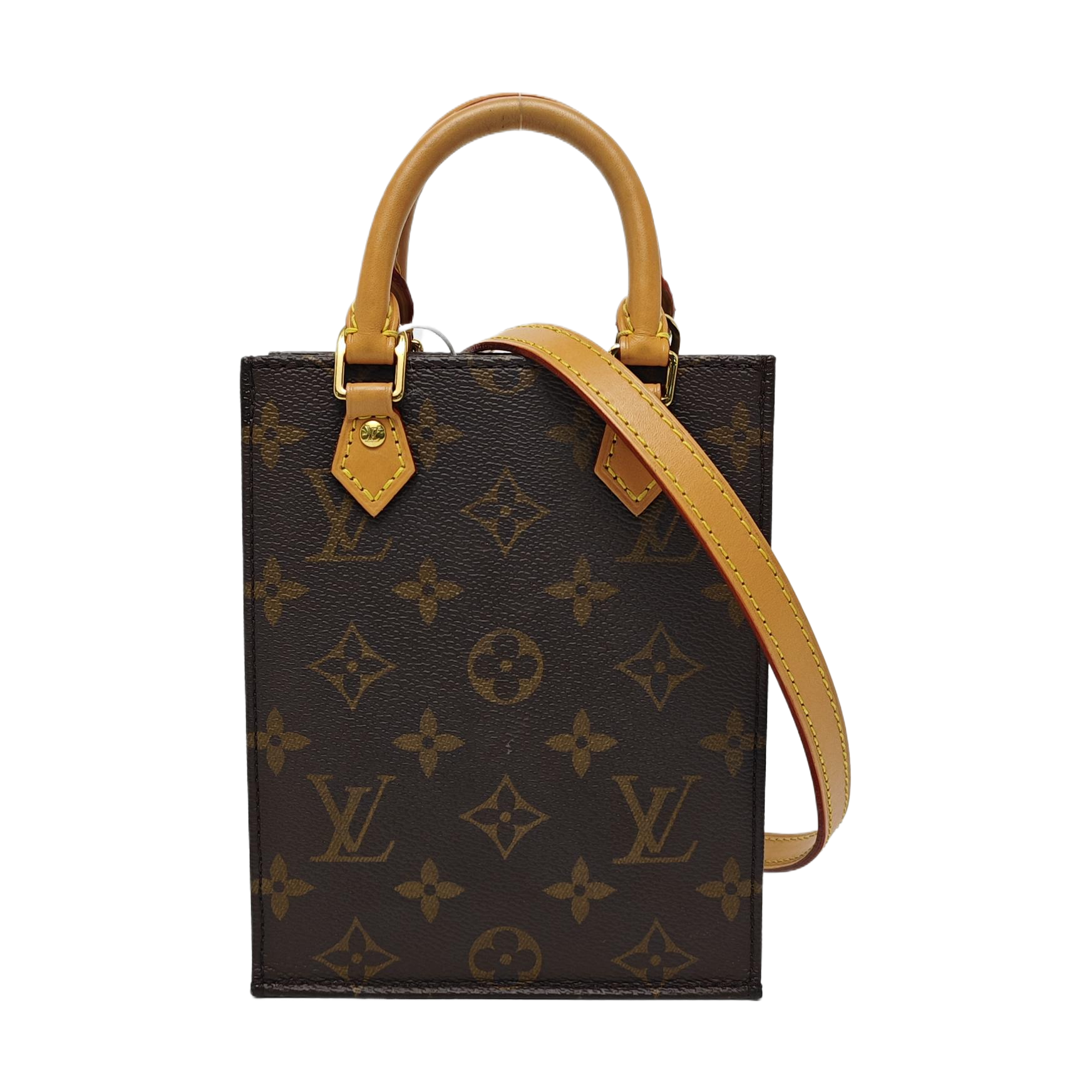SAC PLAT Mini Monogram Coated Canvas Brown