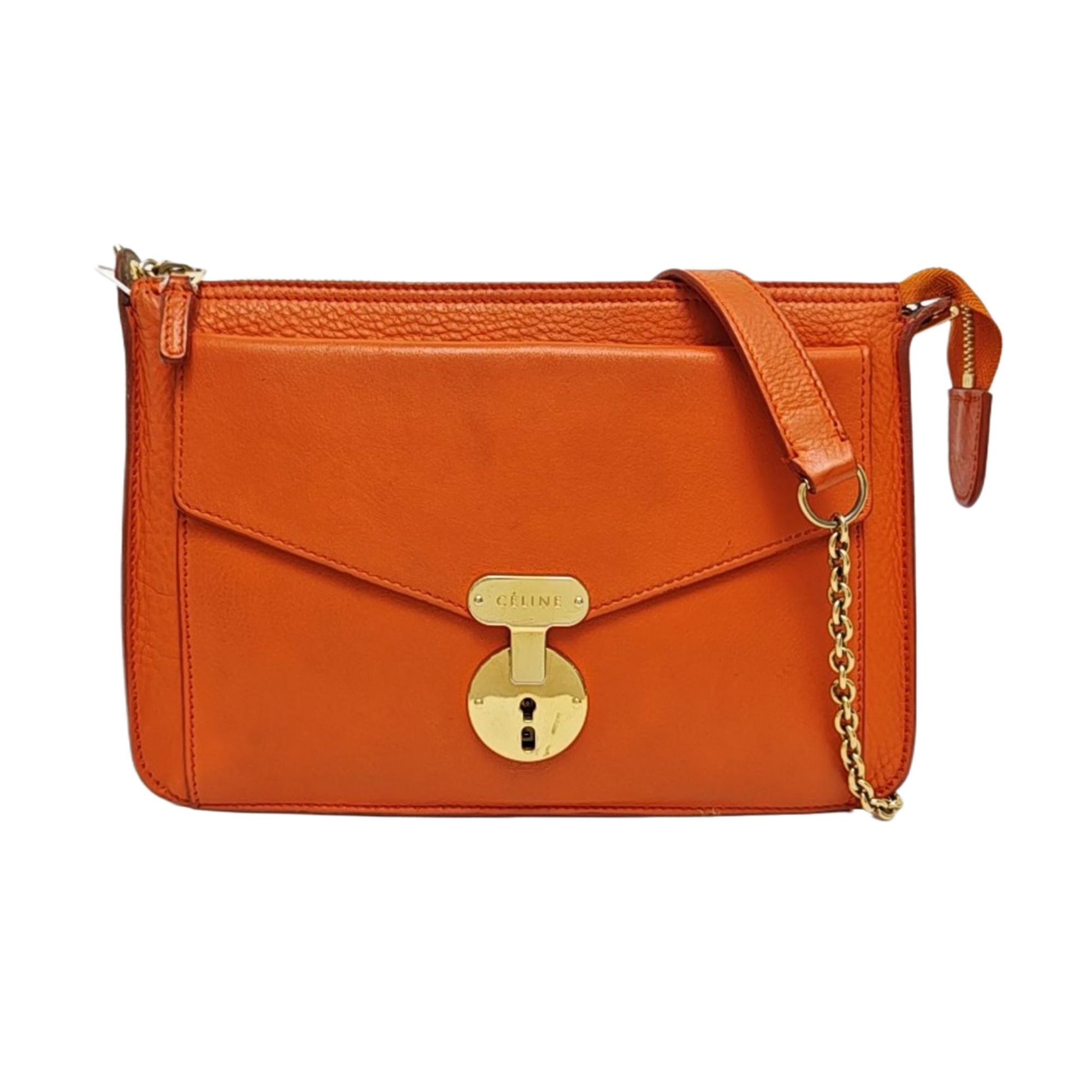 Calfskin Crossbody Bag Orange