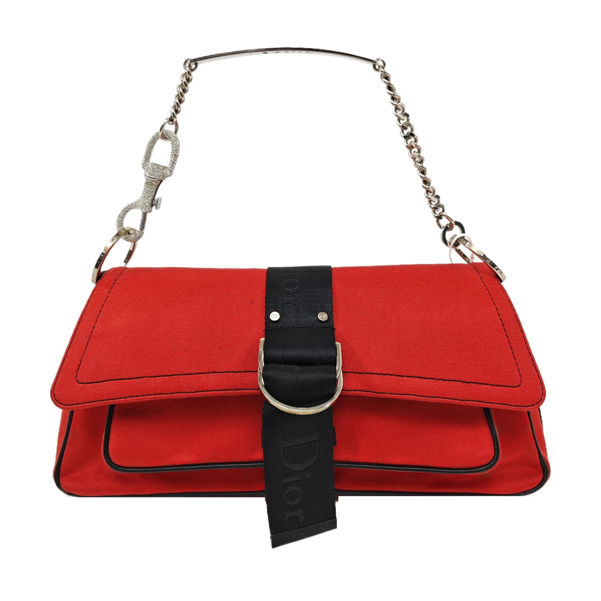 Fabric Top Handle Bag Red