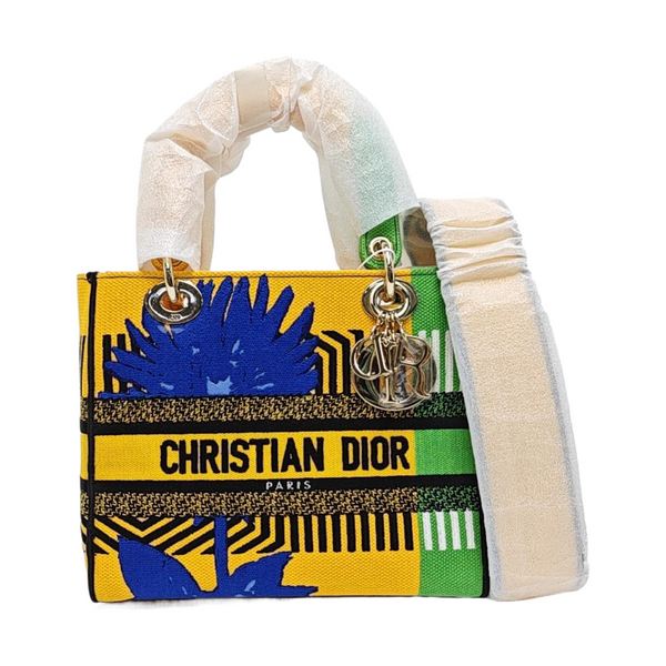 Authenticated pre-owned  Lady D-Lite Medium Fabric Multicolor - Tote Bag at Looply