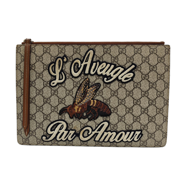 Coated Canvas Clutch Black