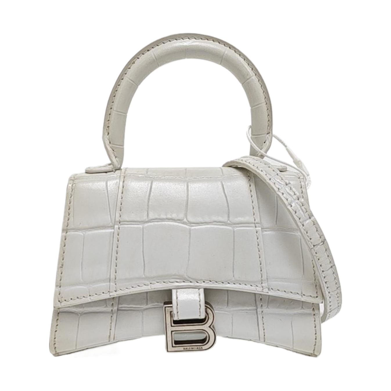 Hourglass Mini Calfskin White