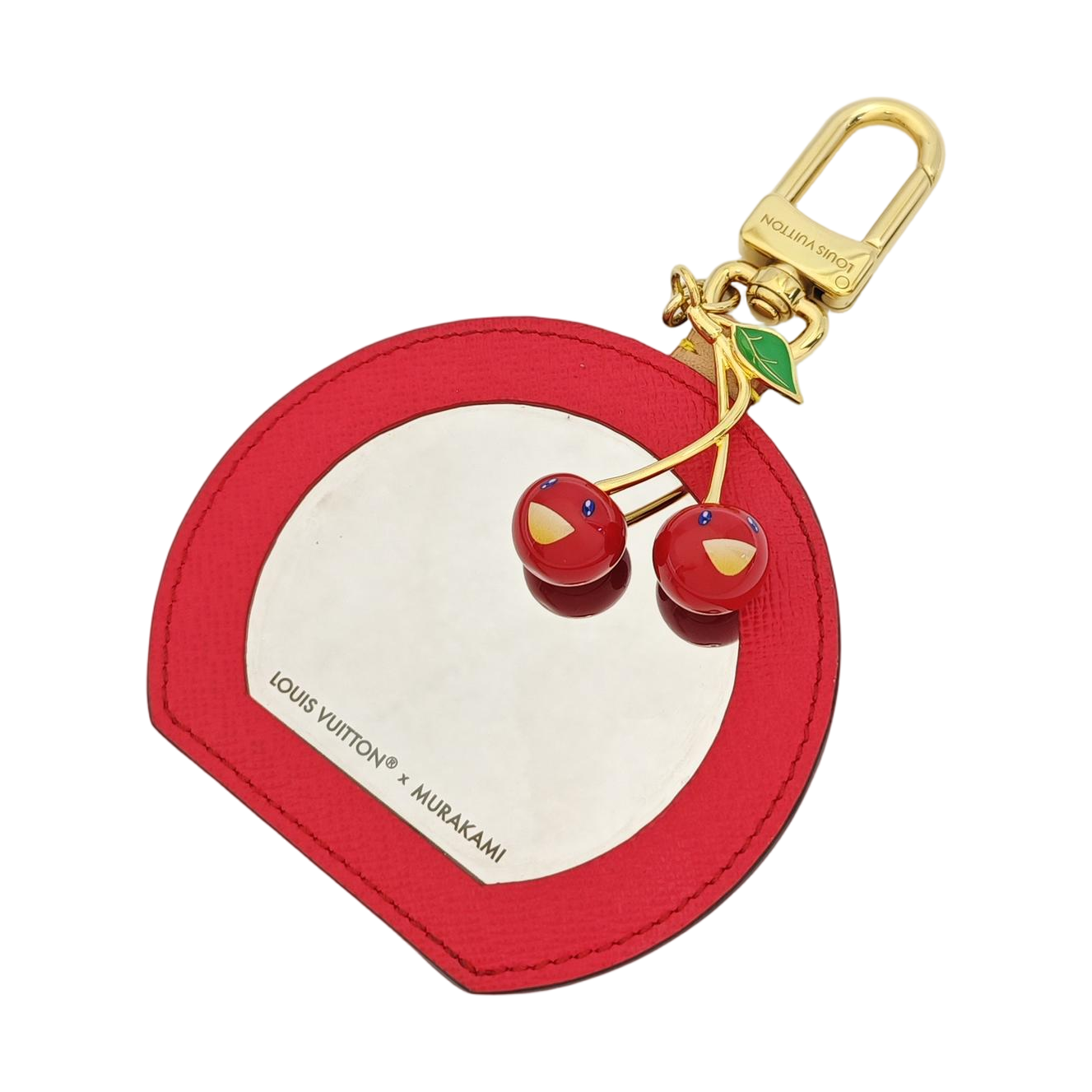 Coated Canvas Bag Charm Red