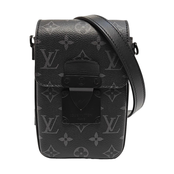 S LOCK Monogram Coated Canvas Black