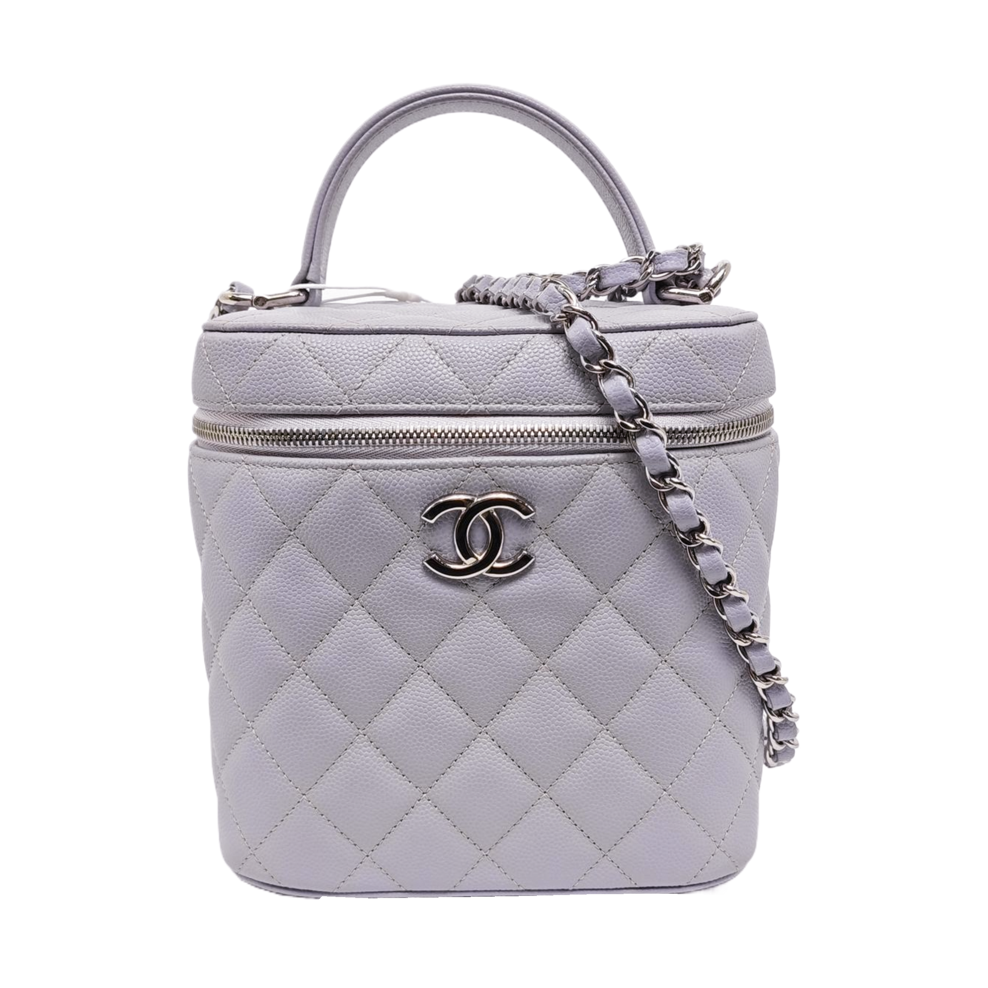 TRENDY CC Quilted Grained Calfskin Purple