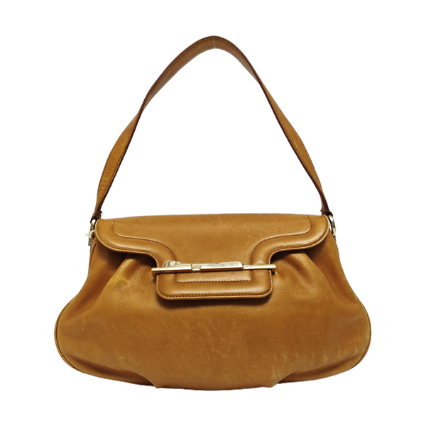Calfskin Shoulder Bag Brown