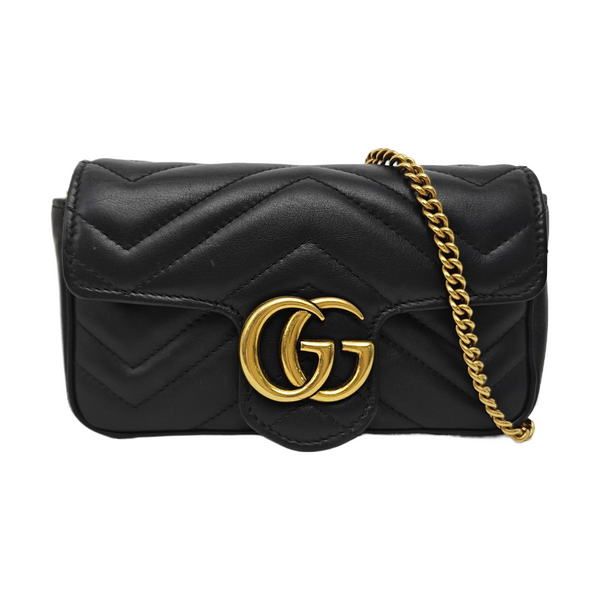 GG Marmont Mini Quilted Calfskin Black