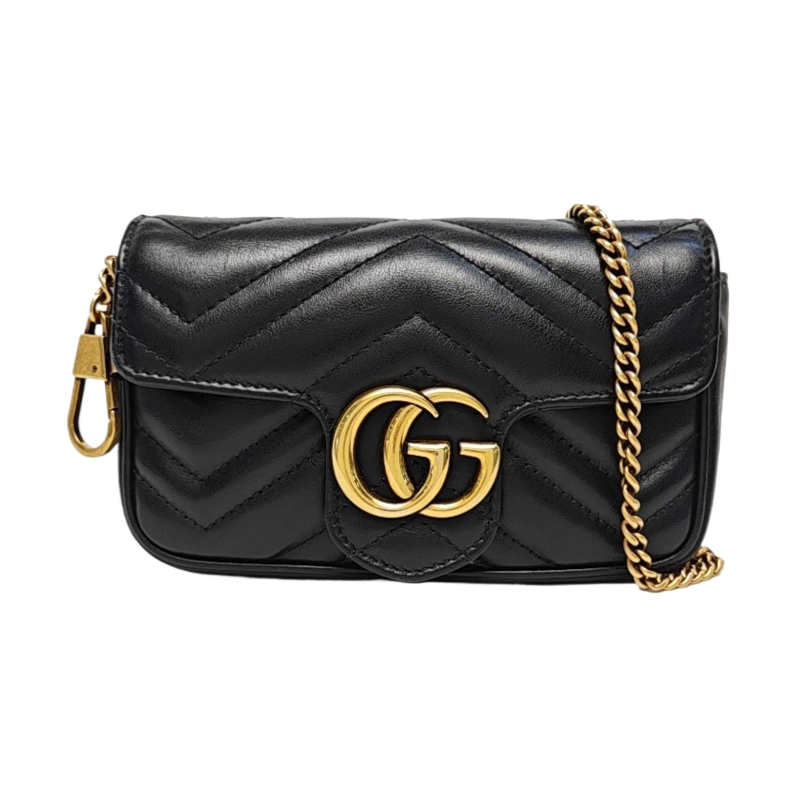 GG Marmont Mini Quilted Calfskin Black