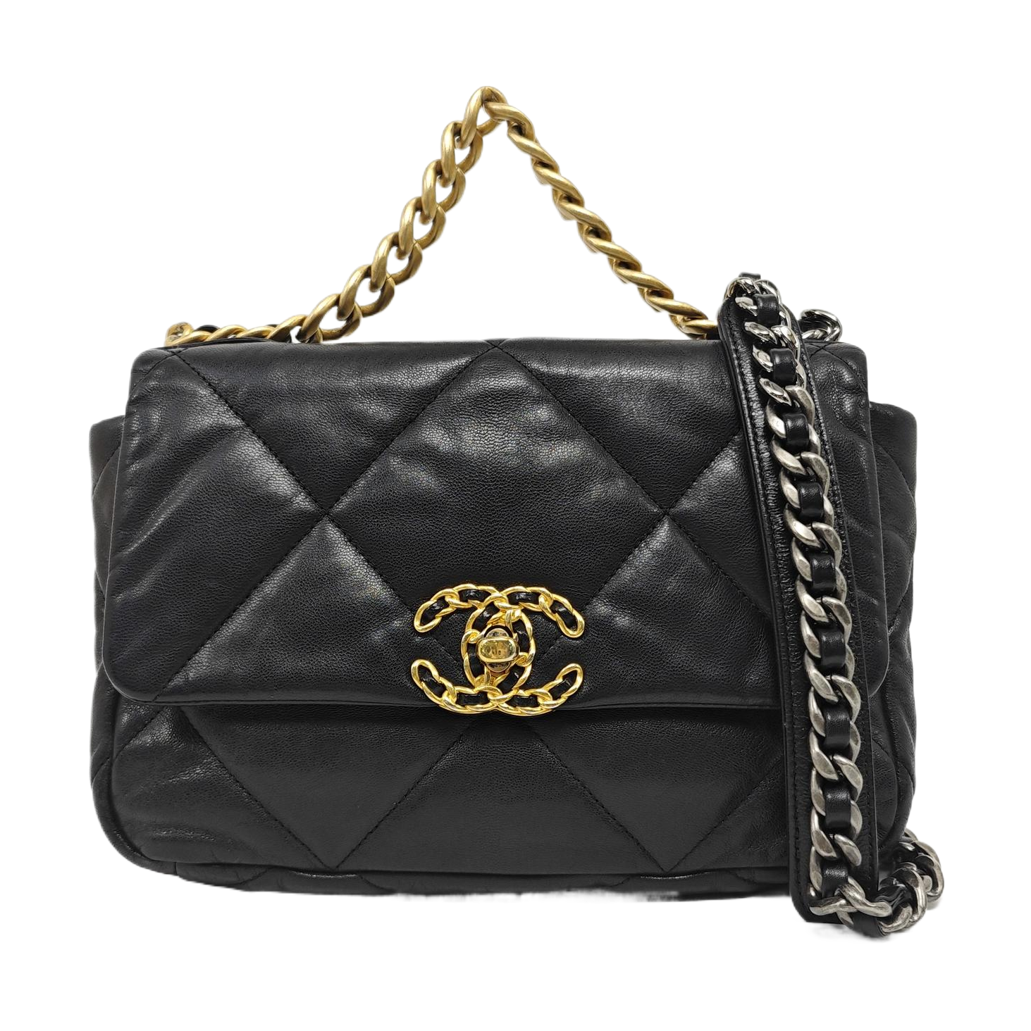 CHANEL 19 Small Quilted Lambskin Black