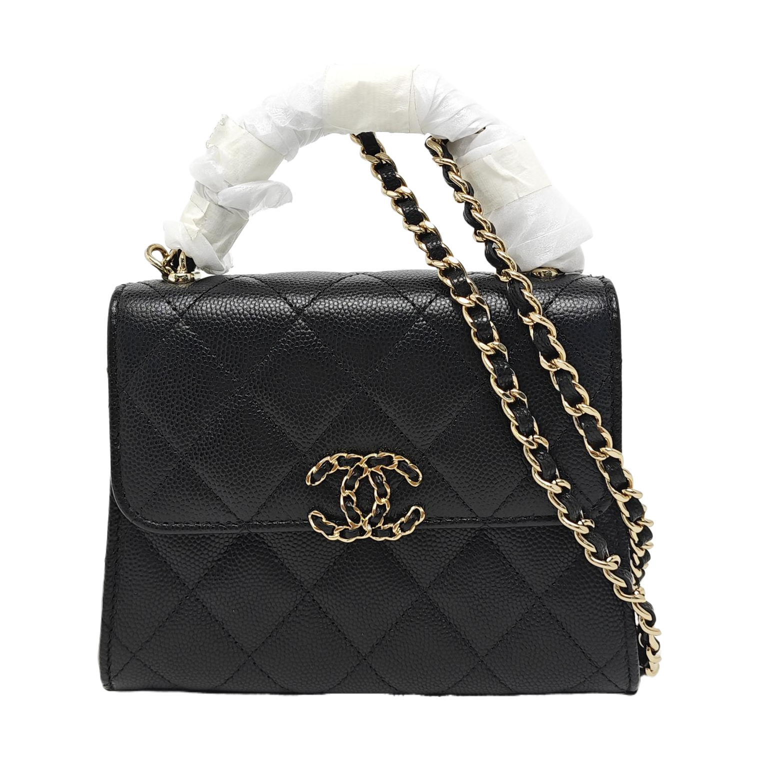 25S Quilted Grained Calfskin Black