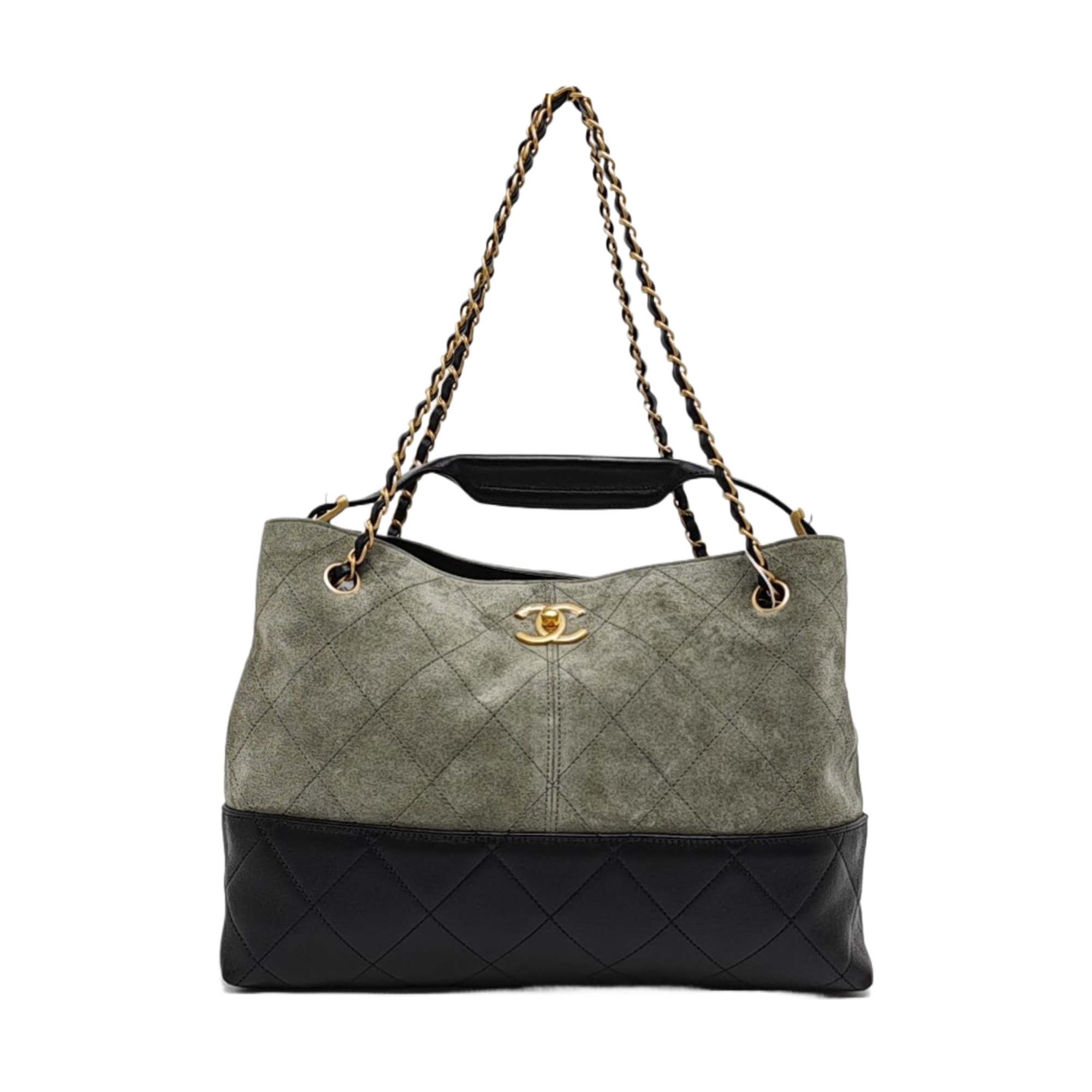 Quilted Suede Small Beige