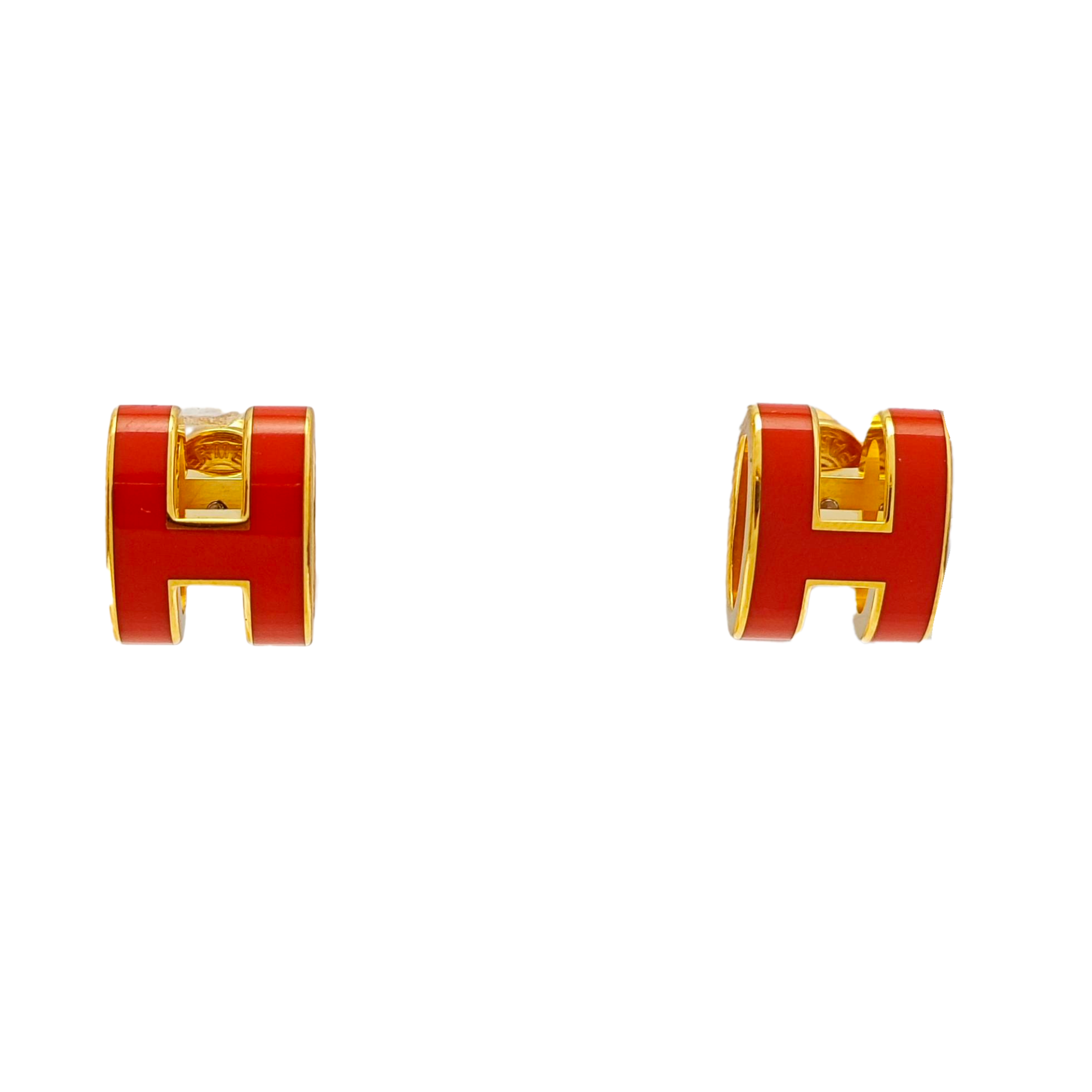 Metal Orange Stud Earrings