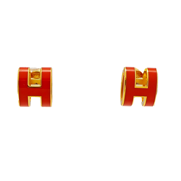 Metal Orange Stud Earrings