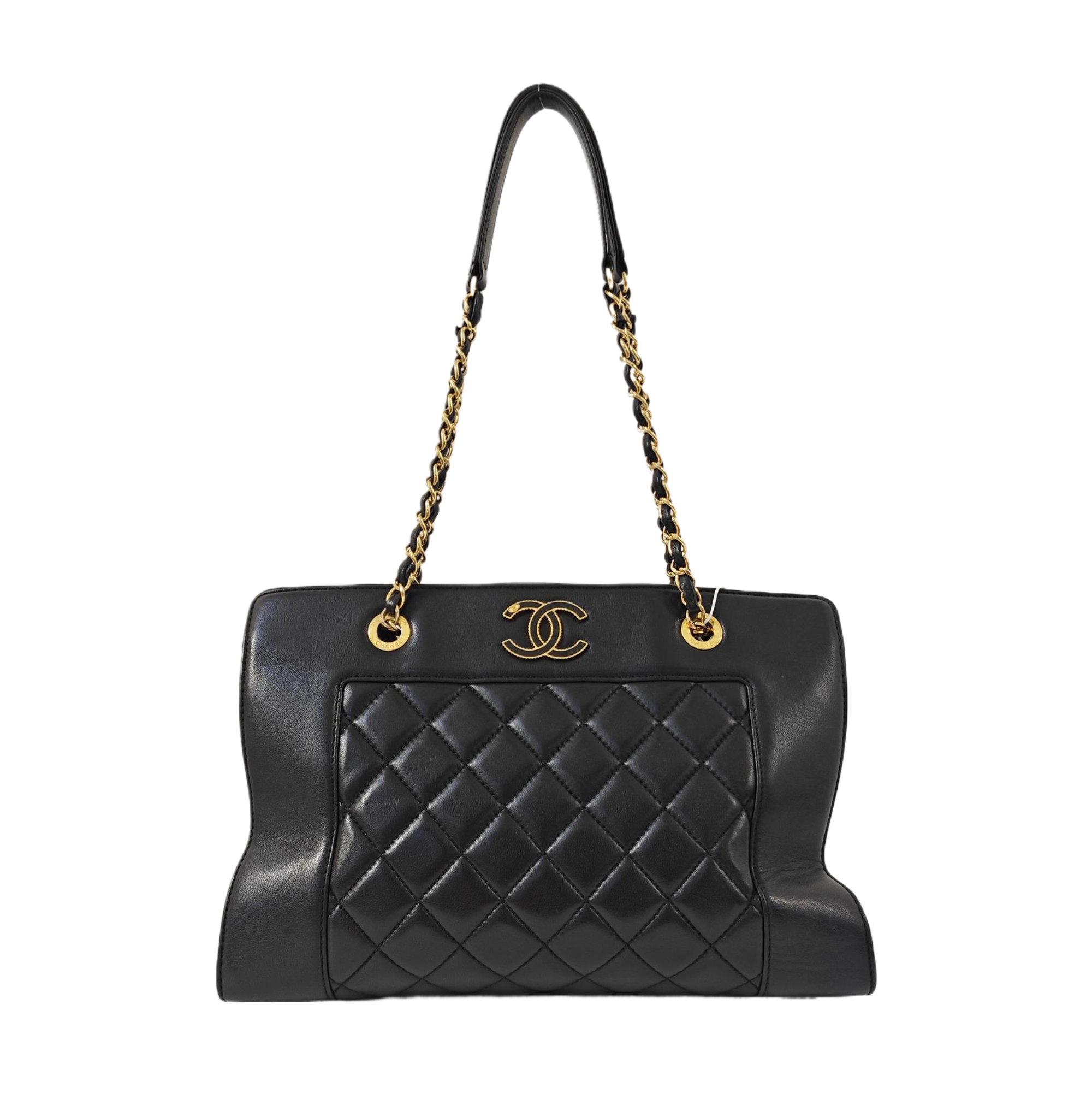 Quilted Lambskin Tote Bag Black