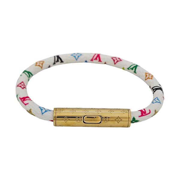 CONFIDENTIEL Coated Canvas White Bangle
