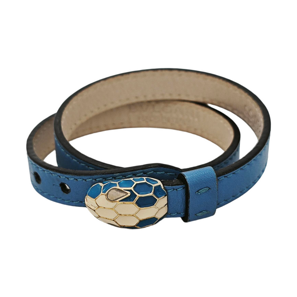 SERPENTI Leather Blue Bracelet