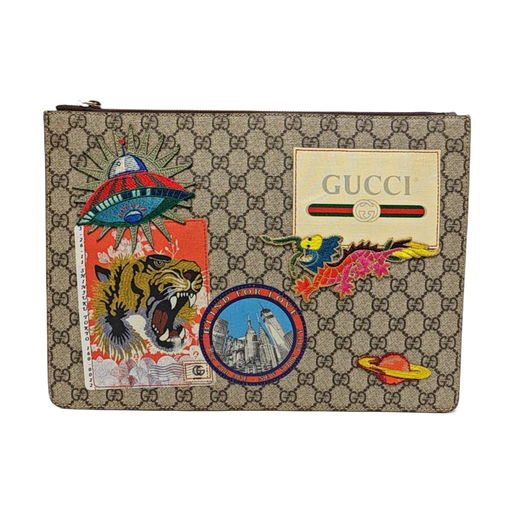 Monogram Coated Canvas Clutch Beige